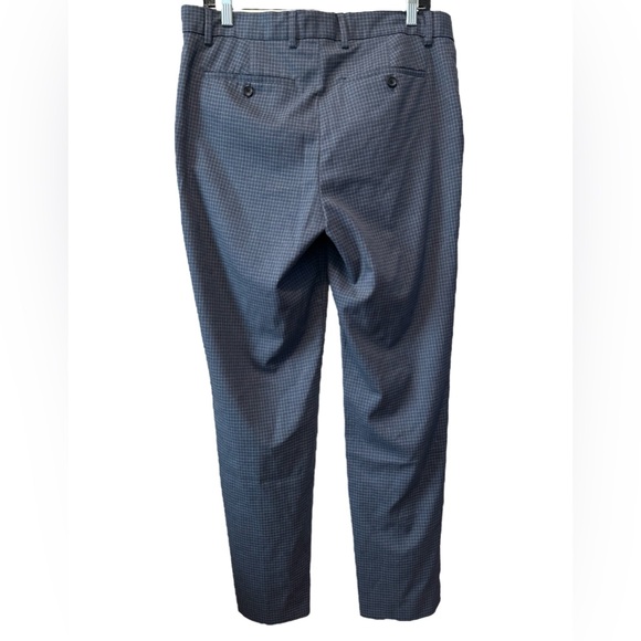 Banana Republic Dress Pants Mens 33 x 32 Slim Fit Blue Grid Plaid - Picture 3 of 9